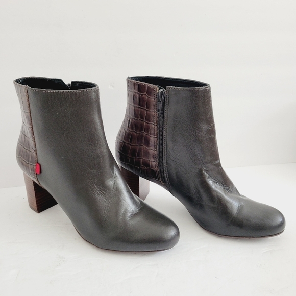 New Marc Joseph  New York Charles St  Brown Red Leather Bootie , Size 7,5 - Picture 1 of 8